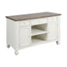 Nantucket 2-Door 3-Drawer Console Table in Off-white with Brown-Grey Top