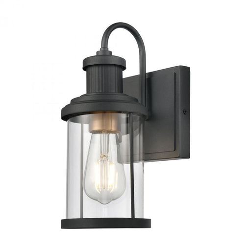 Millburn 1-Light vanity light in Matte Black / Burnished Brass