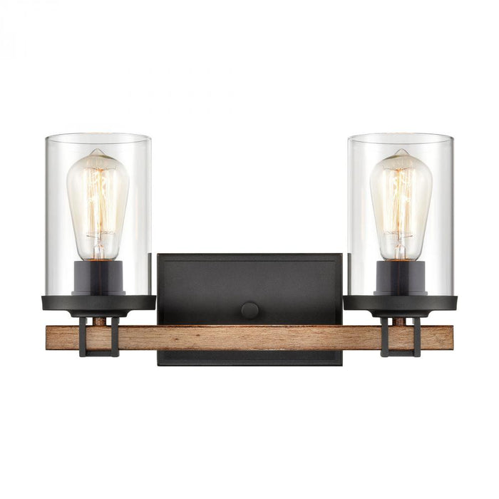 Holdfast 2-Light vanity light in  Charcoal / Beechwood