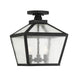 Woodstock 3 Light Outdoor Flush Mount Lantern