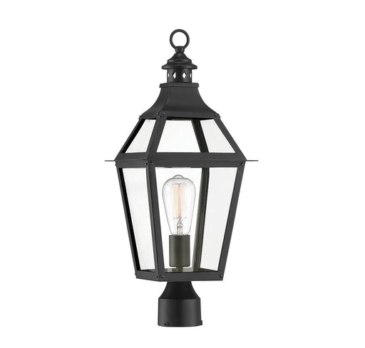 Jackson Black With Gold Highlighted 1 Light Outdoor Post Lantern