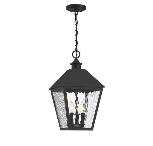 Harrison Matte Black 3 Light Outdoor Pendant