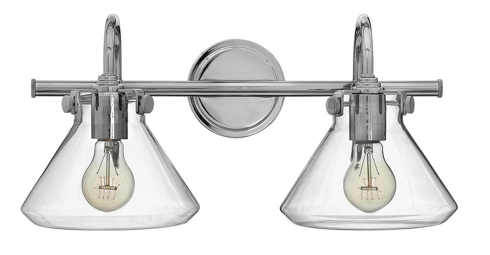 Small Retro Glass Two Light Vanity