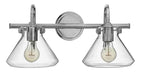 Small Retro Glass Two Light Vanity