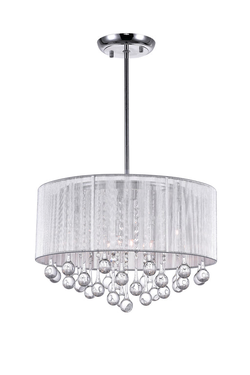 6 Light Drum Shade Chandelier with Chrome finish