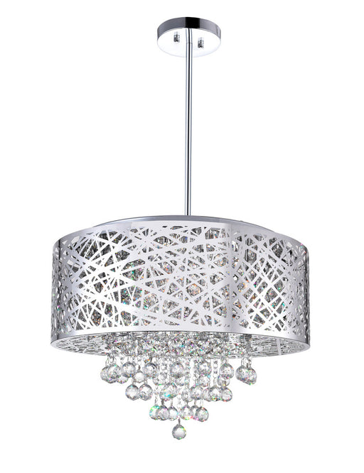 9 Light Drum Shade Chandelier with Chrome finish