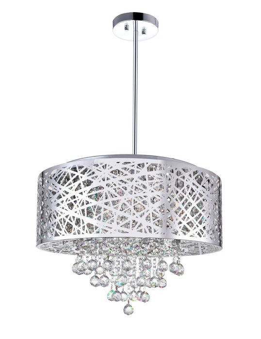 9 Light Drum Shade Chandelier with Chrome finish