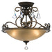 Ashton 3 Light Hand Cut Crystal English Bronze Ceiling Mount