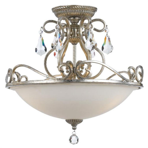 Ashton 3 Light Hand Cut Crystal Olde Silver Ceiling Mount