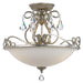 Ashton 3 Light Hand Cut Crystal Silver Ceiling Mount