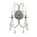 Ashton 2 Light Hand Cut Crystal Olde Silver Sconce