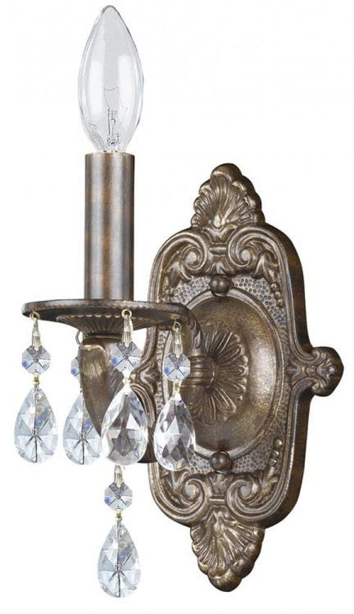 Paris Market 1 Light Clear Crystal Venetian Bronze Sconce