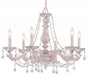 Paris Market 6 Light Clear Crystal Antique White Chandelier