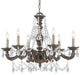 Paris Market 6 Light Clear Crystal Venetian Bronze Chandelier