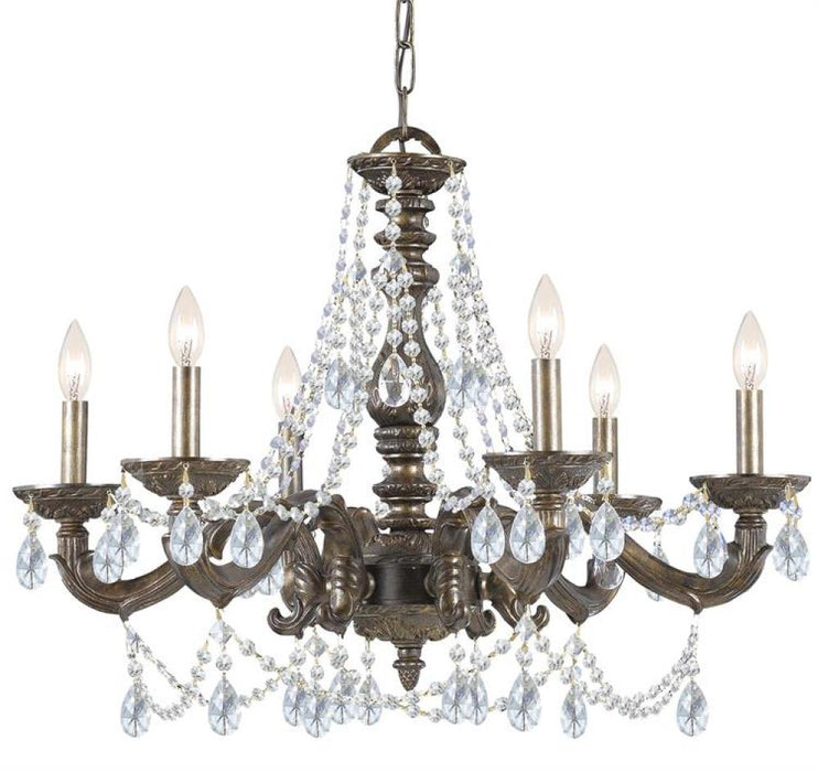 Paris Market 6 Light Spectra Crystal Bronze Chandelier