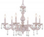 Paris Market 6 Light Clear Crystal Antique White Chandelier