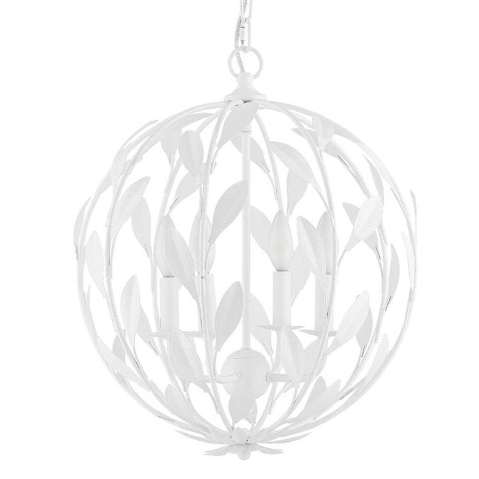 Broche 4 Light Matte White Chandelier