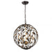 Broche 6 Light English Bronze & Antique Gold Sphere Chandelier