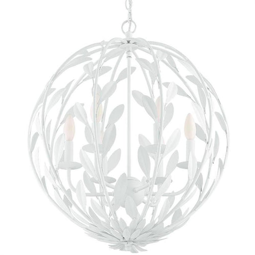 Broche 6 Light Matte White Chandelier