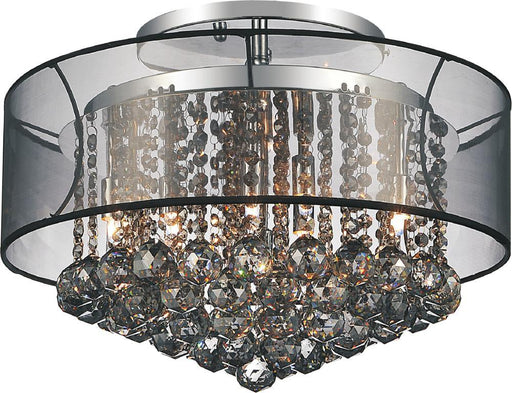 9 Light Drum Shade Flush Mount with Chrome finish