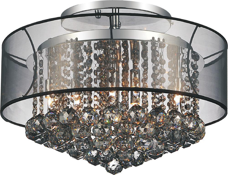 9 Light Drum Shade Flush Mount with Chrome finish