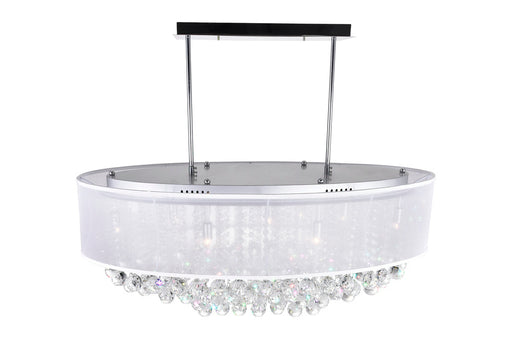 9 Light Drum Shade Chandelier with Chrome finish