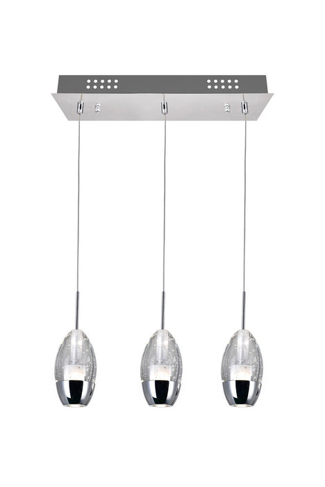 3 Light Multi Light Pendant with Chrome finish