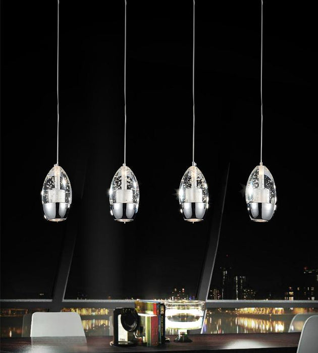 4 Light Multi Light Pendant with Chrome finish