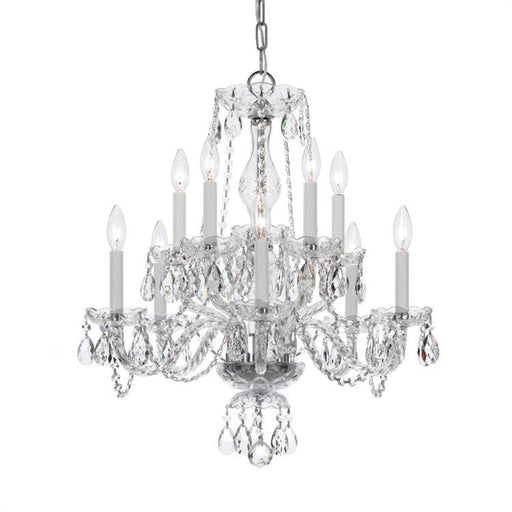 Traditional Crystal 10 Light Clear Crystal Polished Chrome Chandelier