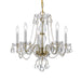 Traditional Crystal 5 Light Clear Crystal Polished Brass Chandelier