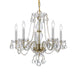 Traditional Crystal 5 Light Swarovski Strass Crystal Brass Chandelier