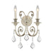 Regis 2 Light Hand Cut Crystal Olde Silver Sconce