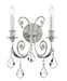 Regis 2 Light Spectra Crystal Olde Silver Sconce