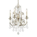 Regis 4 Light Hand Cut Crystal Olde Silver Mini Chandelier