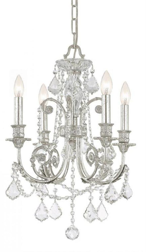 Regis 4 Light Spectra Crystal Olde Silver Mini Chandelier