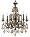 Regis 6 Light Golden Teak Crystal English Bronze Chandelier