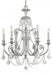 Regis 6 Light Clear Italian Crystal Olde Silver Chandelier