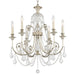 Regis 6 Light Hand Cut Crystal Olde Silver Chandelier