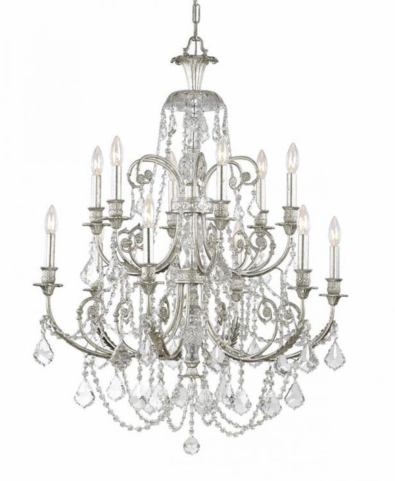 Regis 12 Light Spectra Crystal Silver Chandelier