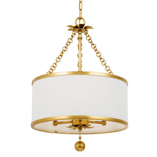 Broche 3 Light Antique Gold Chandelier