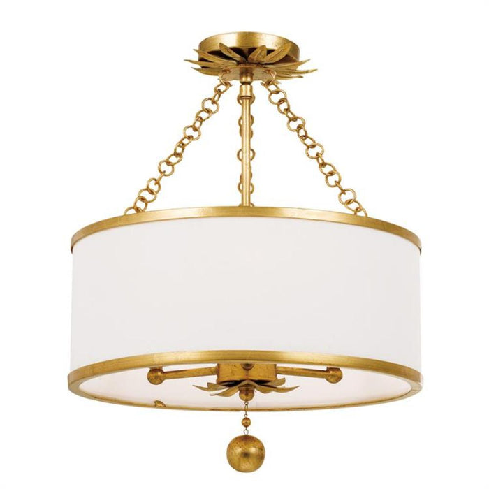 Broche 3 Light Antique Gold Ceiling Mount