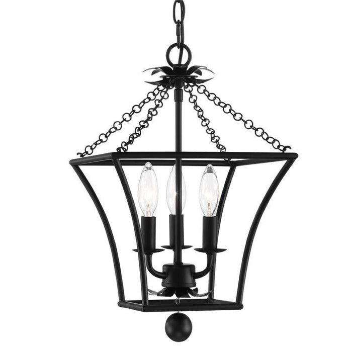 Broche 3 Light Matte Black Lantern