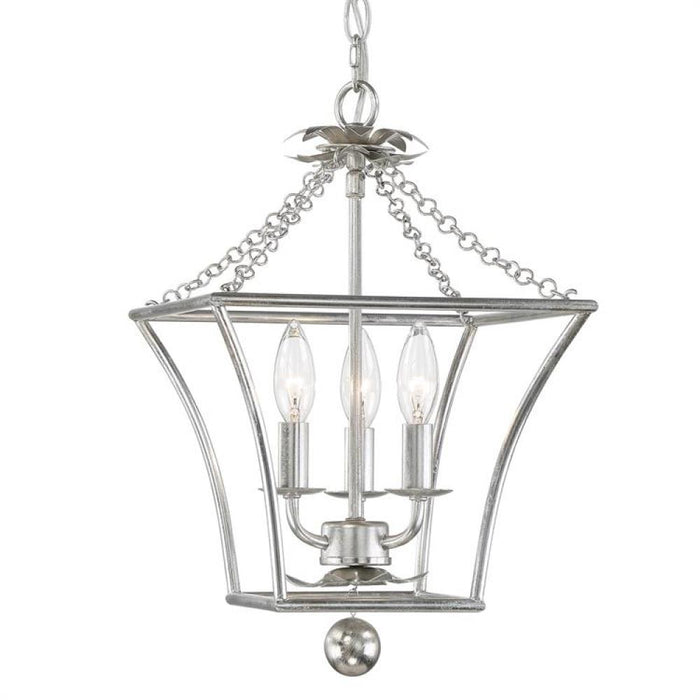 Broche 3 Light Antique Silver Lantern