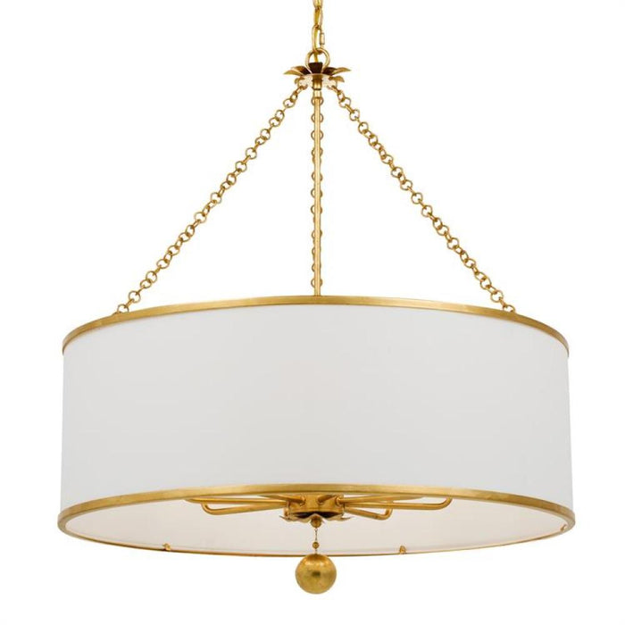 Broche 8 Light Antique Gold Chandelier