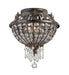 Vanderbilt 3 Light Hand Cut Crystal English Bronze Flush Mount