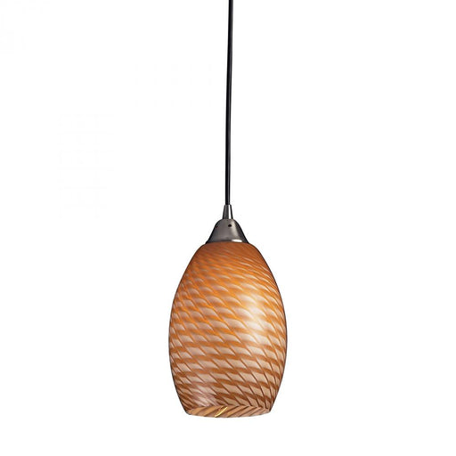 Mulinello 1-Light Mini Pendant in Satin Nickel with Coco Glass