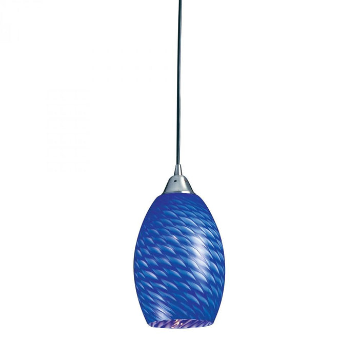 Mulinello 1-Light Mini Pendant in Satin Nickel with Sapphire Glass