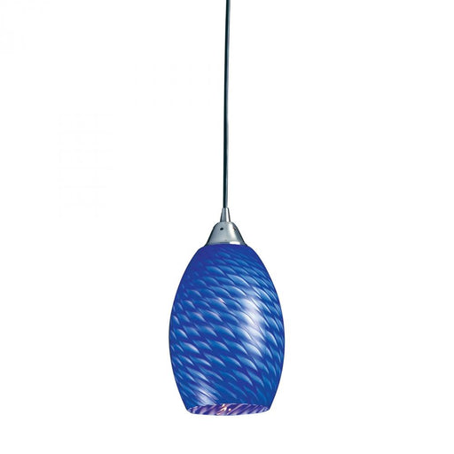 Mulinello 1-Light Mini Pendant in Satin Nickel with Sapphire Glass - Includes LED Bulb