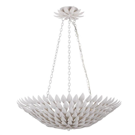 Broche 6 Light Matte White Chandelier