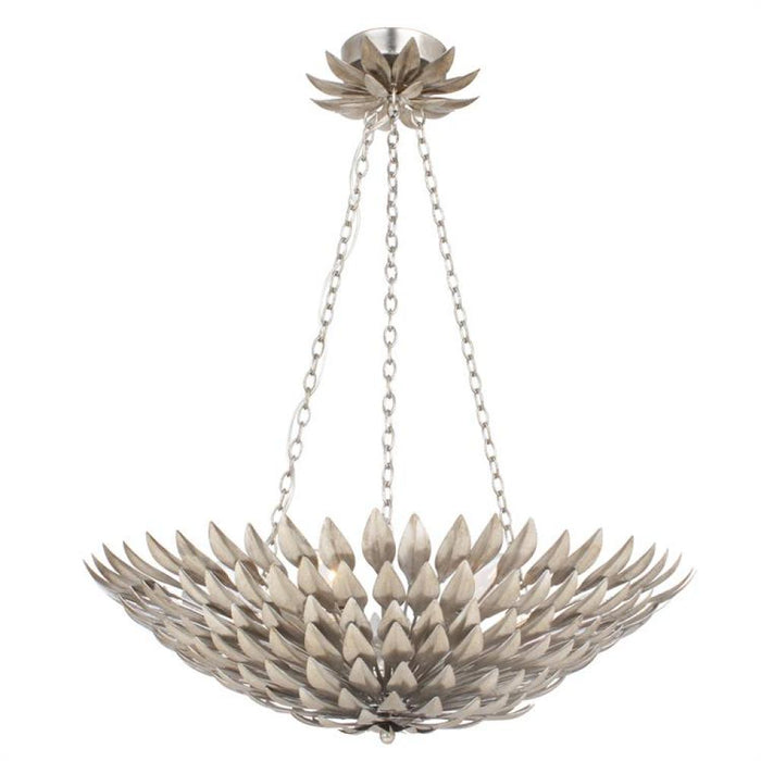 Broche 6 Light Antique Silver Chandelier